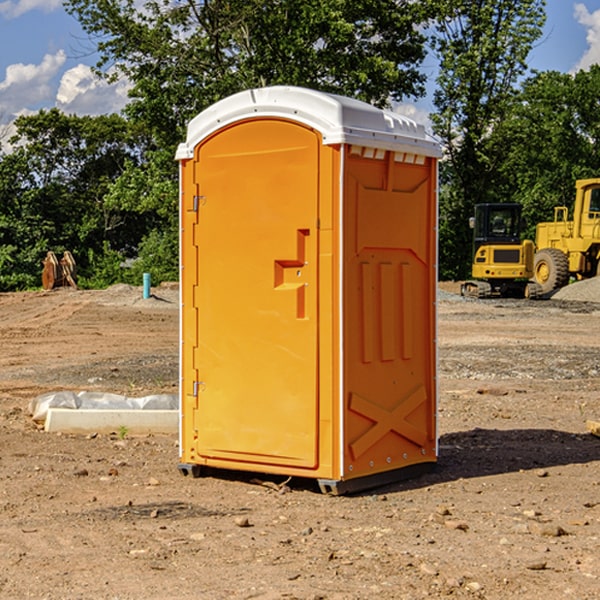 how often are the porta potties cleaned and serviced during a rental period in Robinette